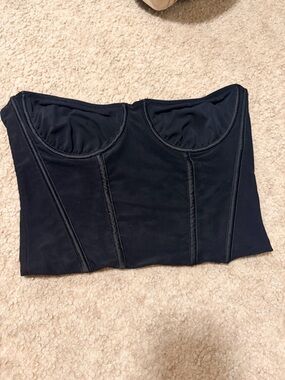 La Hearts Black Strapless  Corset Top